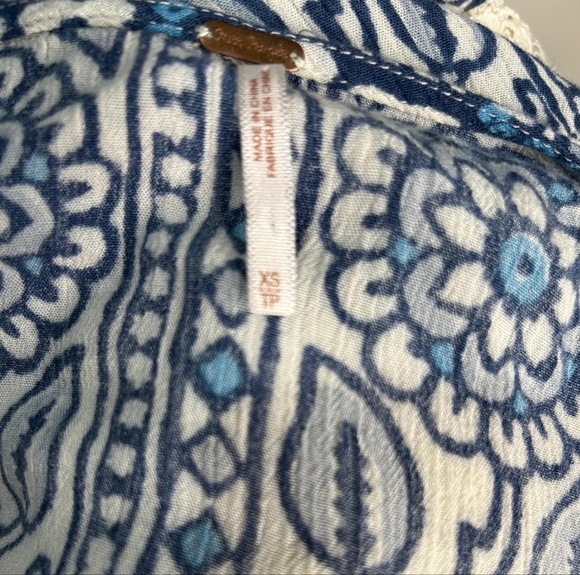 Free People Blue and White Patterned Top - Picture 6 of 6
